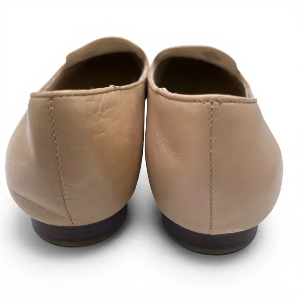 Marc Fisher Tan Studded Leather Surri Flats 9M Workwear Academia Casual Styling